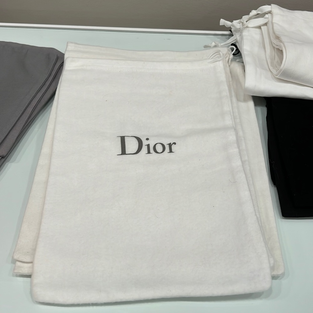 Dior white Dustbag with grey logo- all sold individually- not as pair